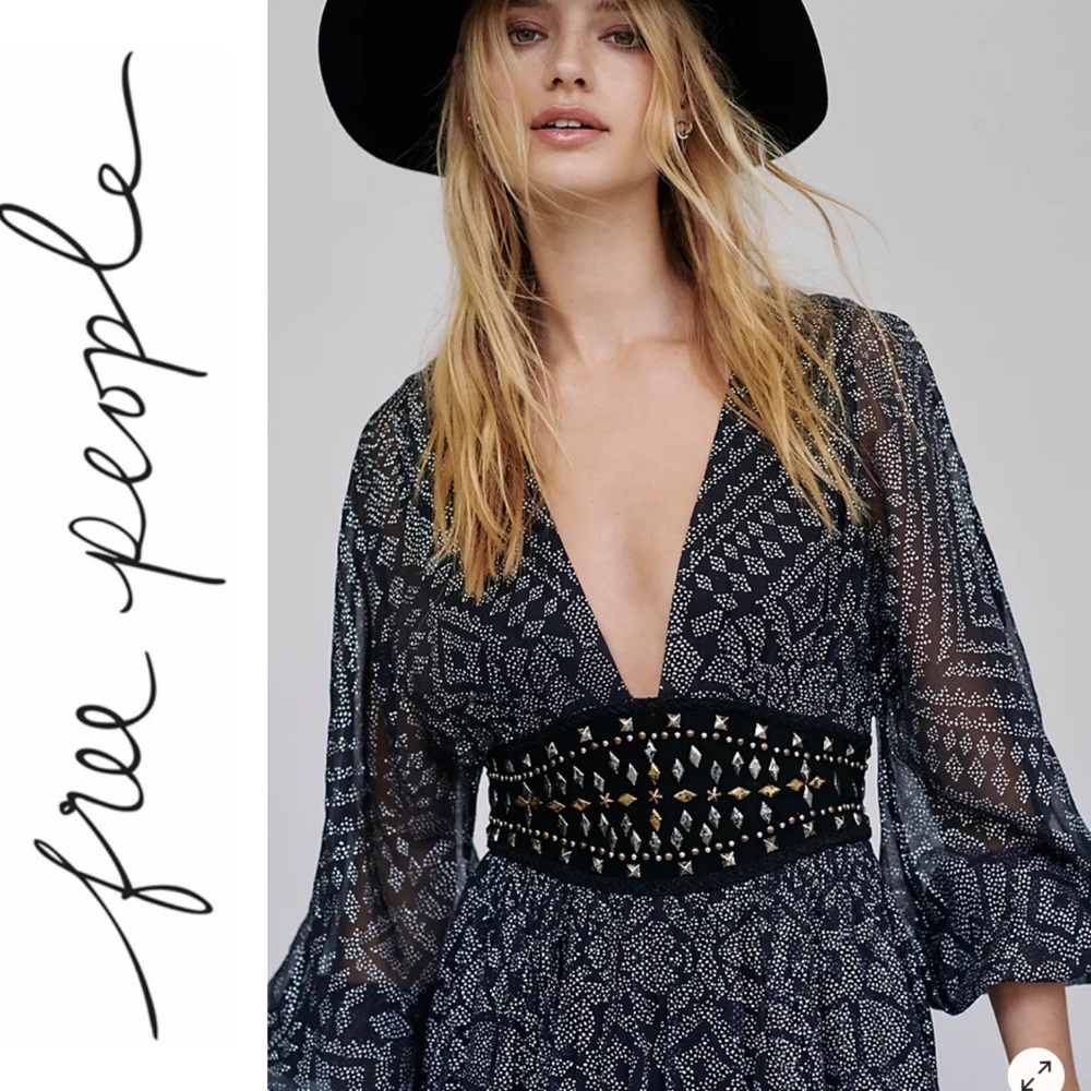 NWOT Free People Moonbelt Metal Studs Mini Dress 2
